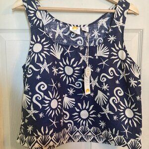 C&C California Navy and White Tank Top